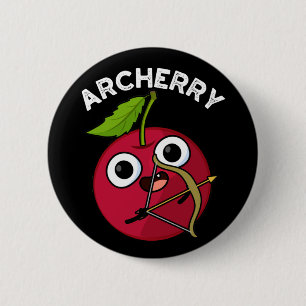 Archerry Funny Fruit Archery Pun Dark BG Ronde Button 5,7 Cm