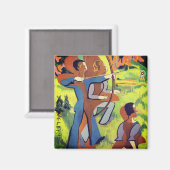 Archers (1935-1937) van Ernst Ludwig Kirchner Magn Magneet (Voorkant / Achterkant)