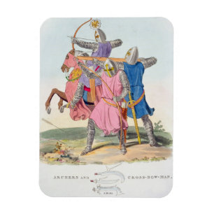 Archers and a Cross-bowman, 1312, uit 'Ancient Ar' Magneet