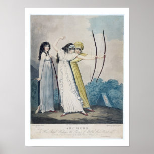 Archers, gegraveerd door J.H. Wright (fl.1795-1838 Poster