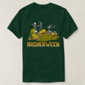 Archerween Skeleton Archery Bow Hunting Halloween T-shirt (Design voorkant)