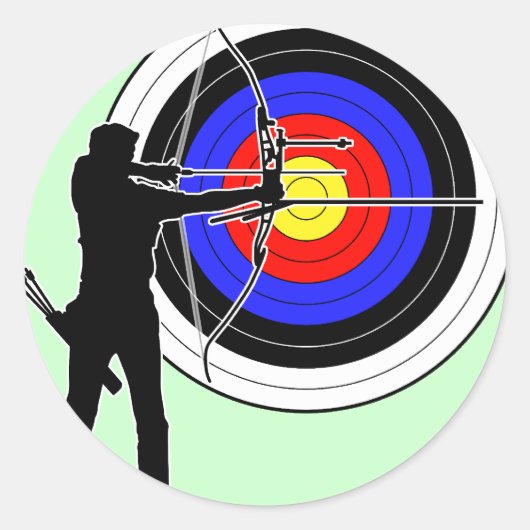 archery2 ronde sticker (Voorkant)