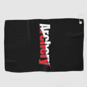 Archery Abstract Swish - Graphic Two-Tone Art Golfhanddoek (Horizontaal)