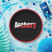 Archery Abstract Swish - Graphic Two-Tone Art Papieren Bordje (Feest)
