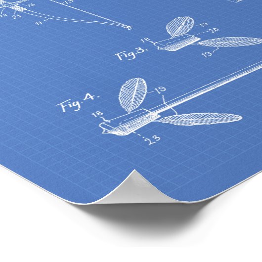 Archery Bow 1929 Patent Art Blueprint Poster (Hoek)