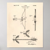 Archery Bow 1929 Patent Art Old Peper Poster (Voorkant)