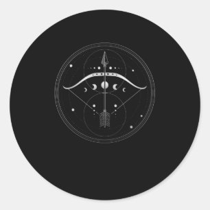 Archery Bow en Arrow Sacred Geometry Ronde Sticker