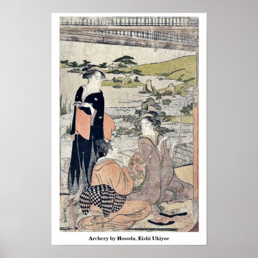 Archery by Hosoda, Eishi Ukiyoe Poster (Voorkant)