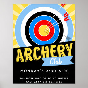 archery club, archery toernooi, schoolclub poster