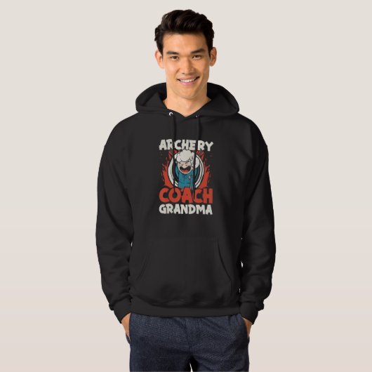 Archery Coach Grandma  Coding Software Programming Hoodie (Voorkant volledig)