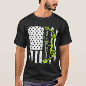 Archery Compound Bow Usa-vlag T-shirt (Voorkant)