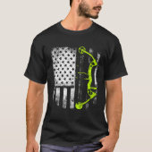 Archery Compound Bow Usa-vlag T-shirt (Voorkant)