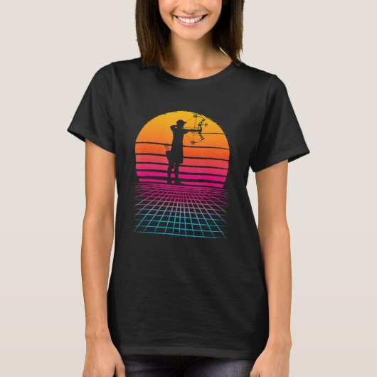 Archery Compound Bow Vaporwave Japanese Aesthetic T-shirt (Voorkant)