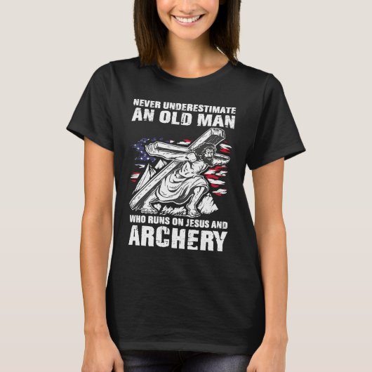 Archery Dad Christian Bow Hunting Grandpa T-shirt (Voorkant)