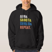 Archery Darts Billard  Aim Shoot Swear Repeat Hoodie (Voorkant)