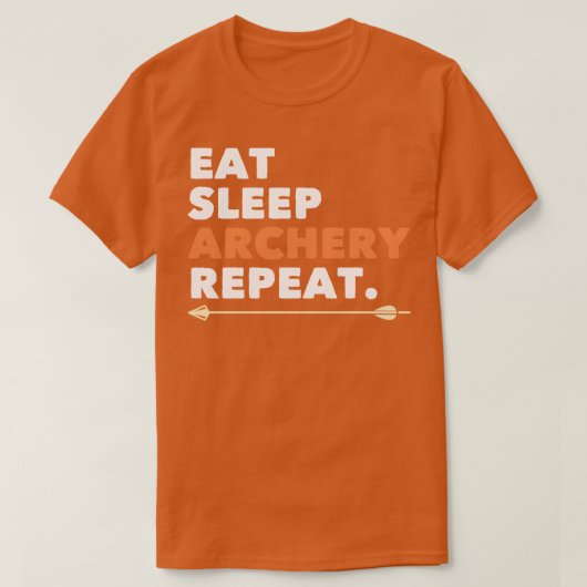 Archery Eat Sleep Archery Herhaal T-shirt (Design voorkant)