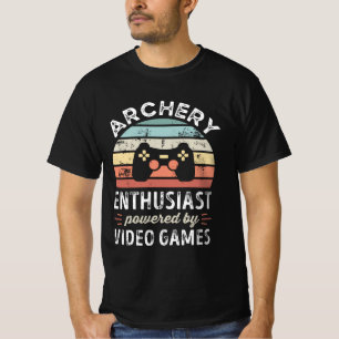Archery Enthusiast aangedreven door Video Games T-shirt