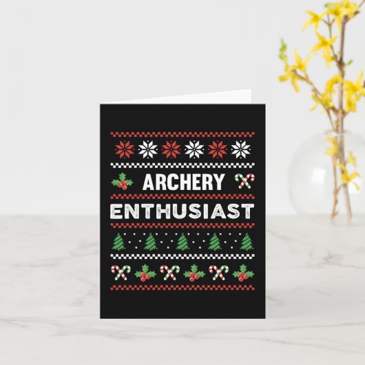 Archery Enthusiast Ugly Christmas Sweater Gift Kaart (Gele Bloem)