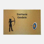 Archery Female Archer silhouette and Target Deurmat (Voorkant)
