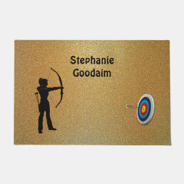Archery Female Archer silhouette and Target Deurmat