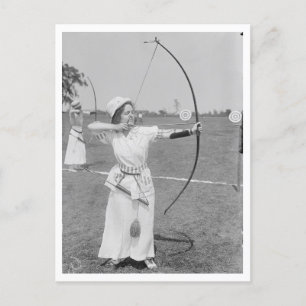 Archery Geschiedenis Vrouw Archer 1915 Foto Briefkaart