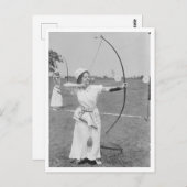 Archery Geschiedenis Vrouw Archer 1915 Foto Briefkaart (Voorkant / Achterkant)