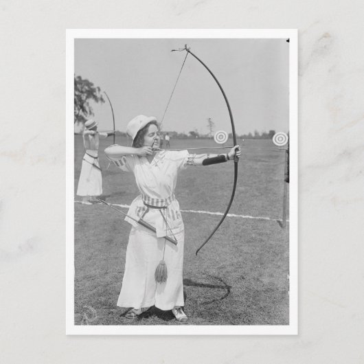 Archery Geschiedenis Vrouw Archer 1915 Foto Briefkaart (Voorkant)