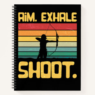 Archery Girl Aim Exhale Shoot Archer Retro Vintage Notitieboek