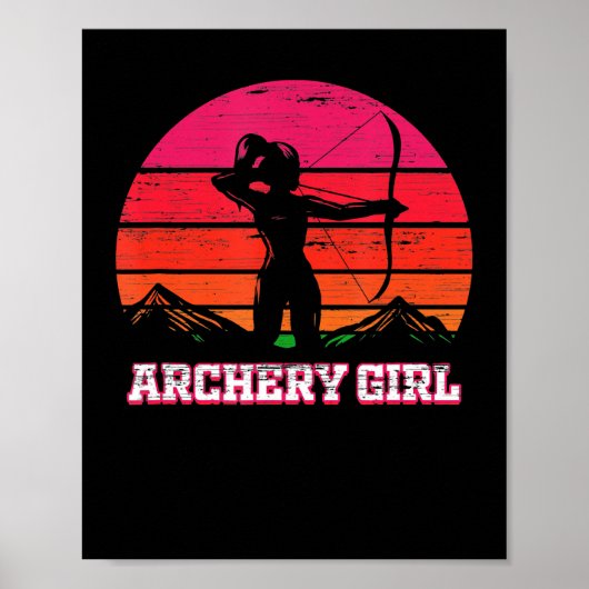 Archery Girl Archer Bow en Arrow Lady  Poster (Voorkant)