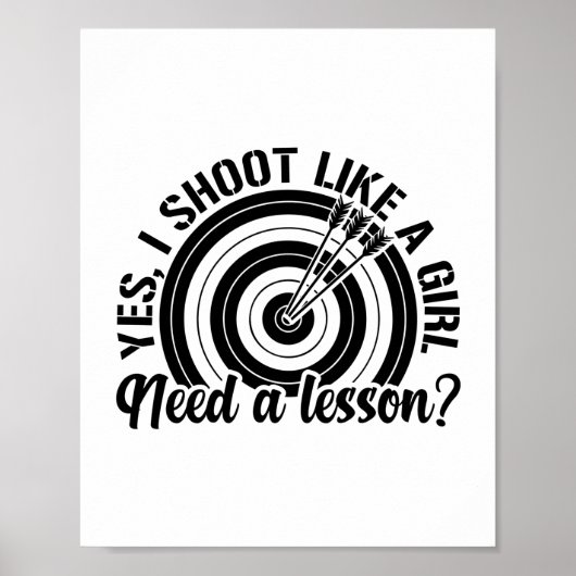 Archery Girl | Archers Sport Gift Idee Poster (Voorkant)