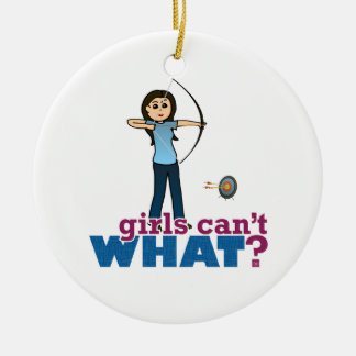 Archery Girl in Blue - Light Keramisch Ornament