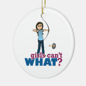 Archery Girl in Blue - Light Keramisch Ornament (Links)