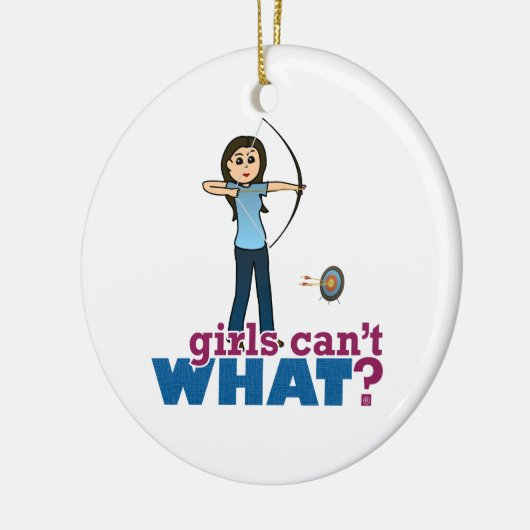 Archery Girl in Blue - Light Keramisch Ornament (Links)