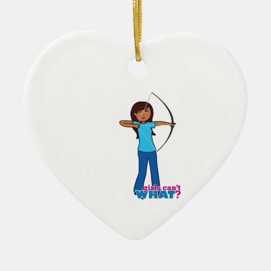 Archery Girl Keramisch Ornament (Voorkant)
