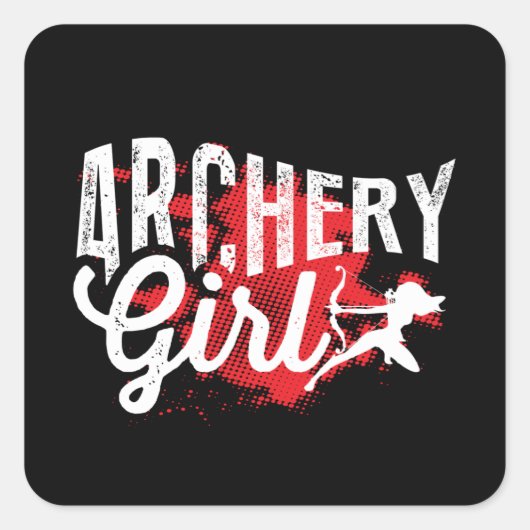 Archery Girl Vierkante Sticker (Voorkant)