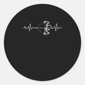Archery Heartbeat Bow en Arrow Target Ronde Sticker
