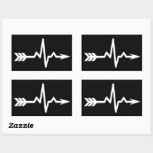 Archery Heartbeat Sports Rechthoekige Sticker (Vel)