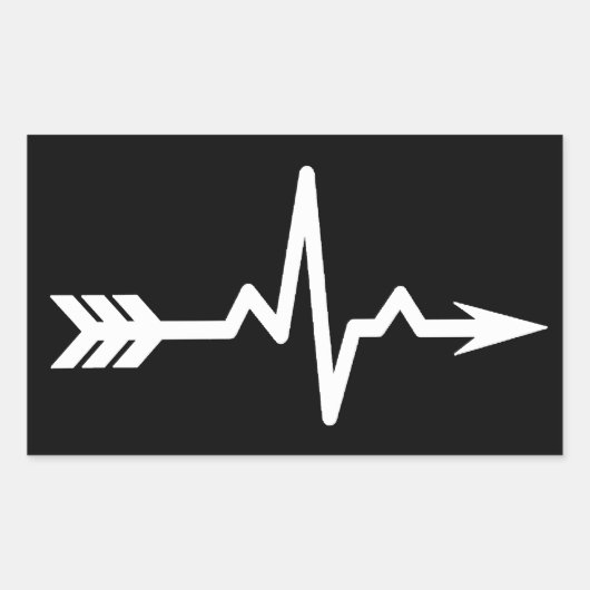 Archery Heartbeat Sports Rechthoekige Sticker (Voorkant)