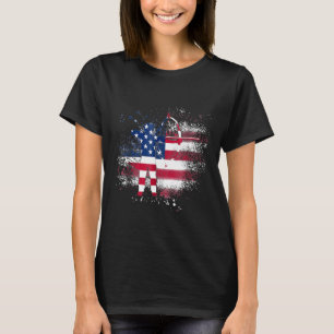 Archery Independence Day Patriottic us us Vlag T-shirt