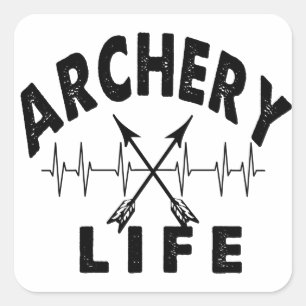 Archery Life Vierkante Sticker