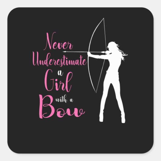 Archery mam voor dames en meisjes Arrow Bow jagen Vierkante Sticker (Voorkant)
