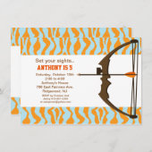 Archery met Colorful Camo Birthday-uitnodiging Kaart (Voorkant / Achterkant)