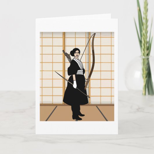 Archery met een buis en een pijltje kaart (Voorkant)