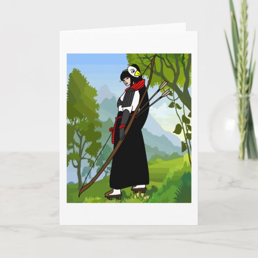 Archery met een buis en een pijltje kaart (Voorkant)