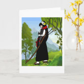 Archery met een buis en een pijltje kaart (Gele Bloem)