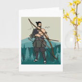 Archery met een buis en een pijltje kaart (Gele Bloem)