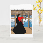 Archery met een buis en een pijltje kaart (Gele Bloem)