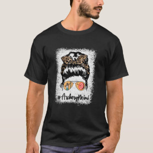 Archery Mimi Messy Hair Bun Leopard Women's T-shirt
