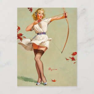 Archery Pin-Up Girl Briefkaart