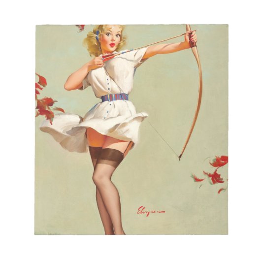 Archery Pin-Up Girl Notitieblok (Voorkant)